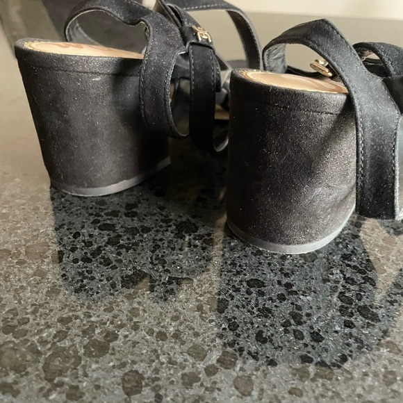 Sam Edelman Sammy Black Suede Block Heels Size 9 1/2 - Picture 6 of 8